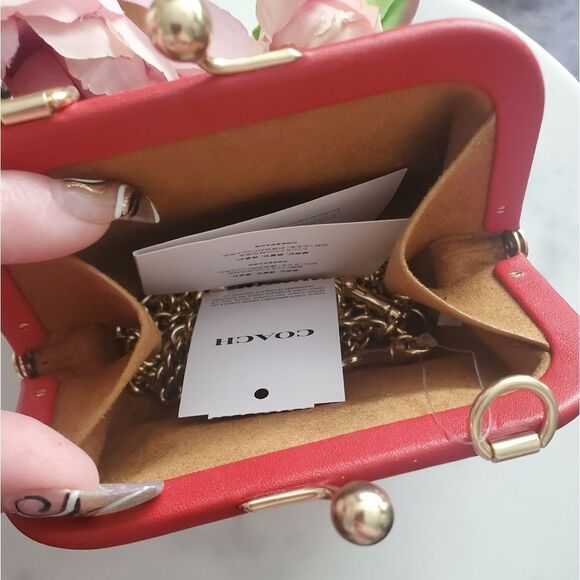 Coach Signature C Kisslock Crossbody Coin Purse - Picture 6 of 8